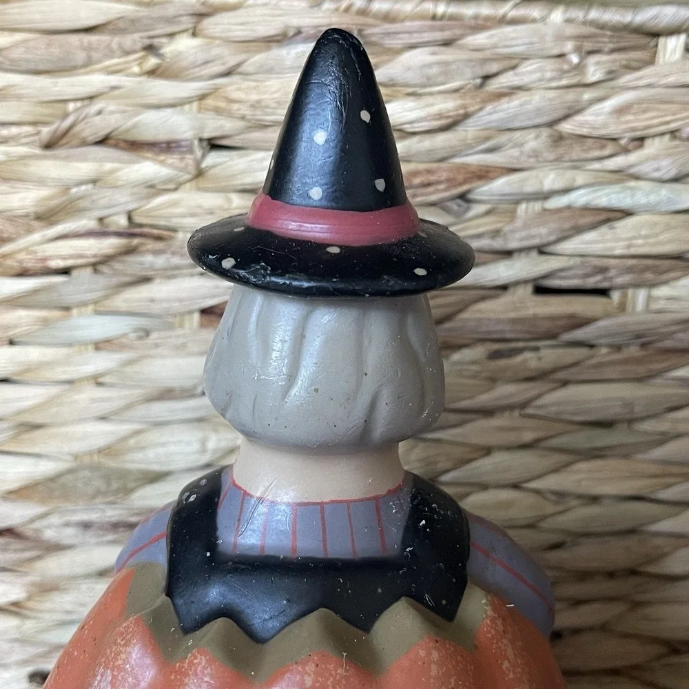 Vintage Midwest Cannon‎ Falls Jack-o'-lantern Wax Candle Halloween Pumpkin Witch